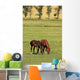 Grazing Horses Summer Landscape Wall Mural