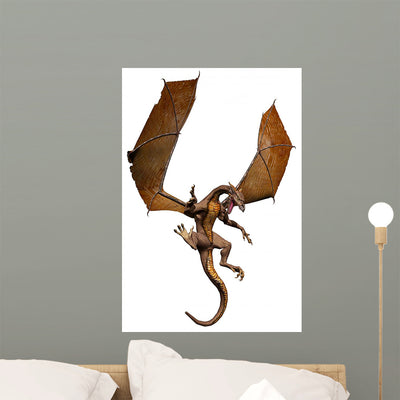 Deadly Dragon Wall Decal shown on a wall
