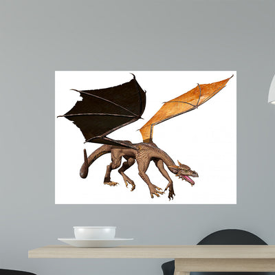 Preying Dragon Wall Decal shown on a wall