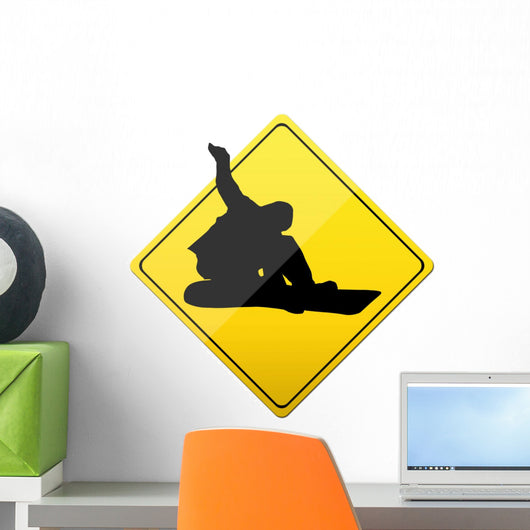 snowboarding, button, sign, extremely Wall Decal
