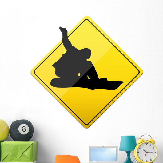 snowboarding, button, sign, extremely Wall Decal