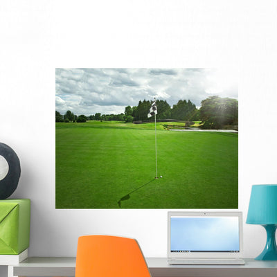 Golf Idyllic Scenery Wall Mural shown on a wall