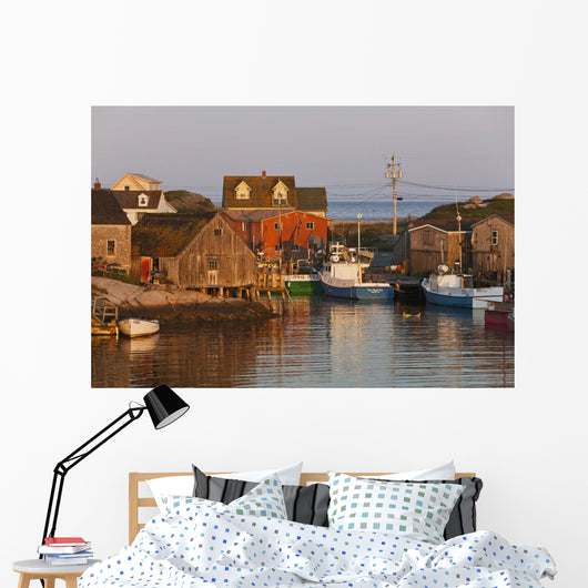 Moored boats Wall Mural