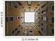 Low angle view to the sky from inside the four walls of a building Wall Mural