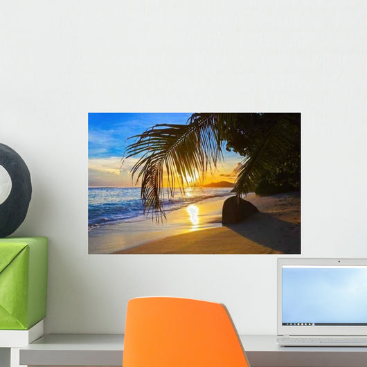 Tropical Beach Sunset Wall Decal Design 2