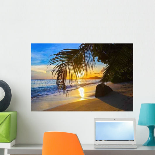 Tropical Beach Sunset Wall Decal Design 2