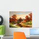 Autumn Landscape with River Wall Decal