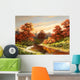 Autumn Landscape with River Wall Decal