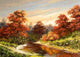 Autumn Landscape with River Wall Decal