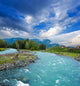 emerald river in a mountains Wall Mural