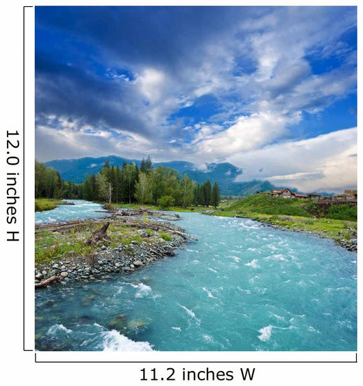emerald river in a mountains Wall Mural