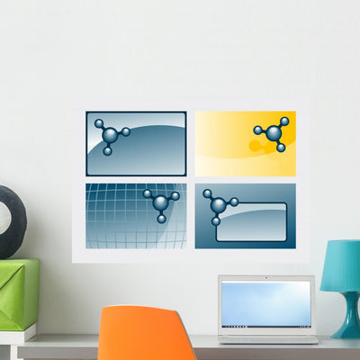 Molecular Wall Mural shown on a wall