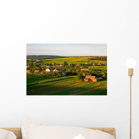 Village at sunset in Ukraine Wall Mural