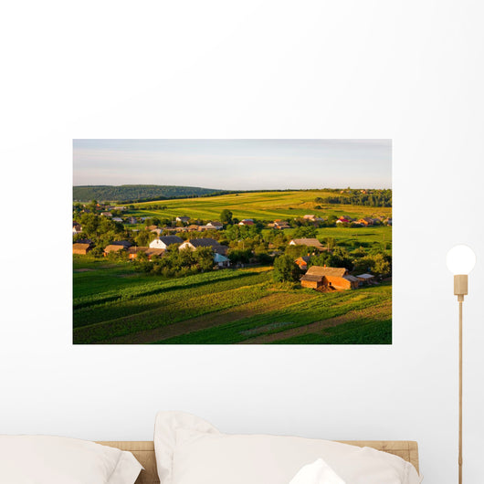 Village at sunset in Ukraine Wall Mural