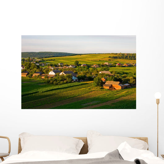 Village at sunset in Ukraine Wall Mural