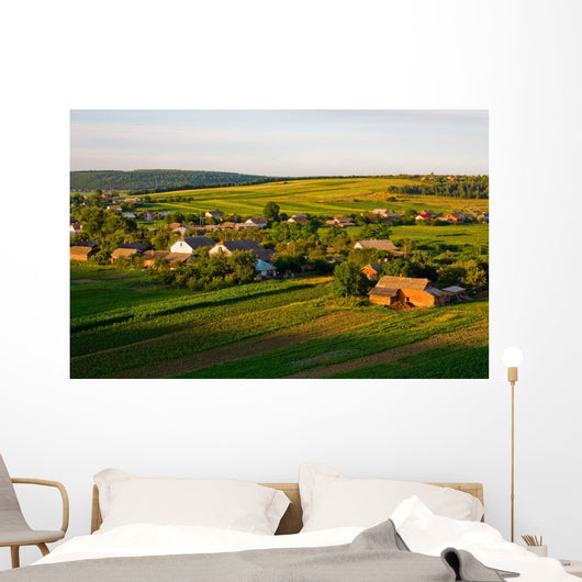 Village at sunset in Ukraine Wall Mural