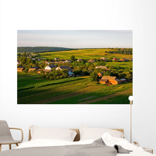 Village at sunset in Ukraine Wall Mural