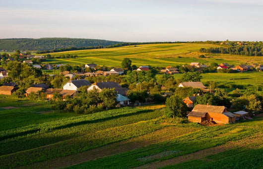 Village at sunset in Ukraine Wall Mural