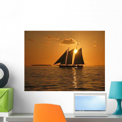 Key West Sunset3 Wall Decal shown on a wall