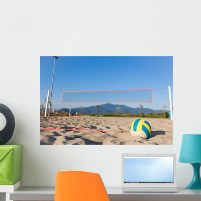 Selective Focus Beach Volley Wall Mural shown on a wall