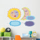 Vector sun, moon and clouds in cartoon style Wall Decal