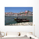 Traditional boats at Douro river in Porto, Portugal Wall Mural
