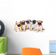 Five Puppies of Pug Wall Decal