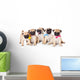 Five Puppies of Pug Wall Decal