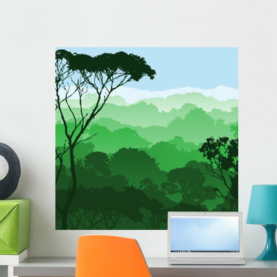 Forest Landscape shown on a wall