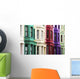 Colourful residential buildings in a row, Notting Hill Wall Mural