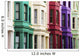 Colourful residential buildings in a row, Notting Hill Wall Mural