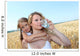 Mother drinking water in wheat field with child Wall Mural
