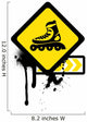 Grunge sign with roller skates. Wall Decal