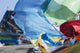 Blessing colourful Tibetan prayer flags under the blue sky Wall Mural