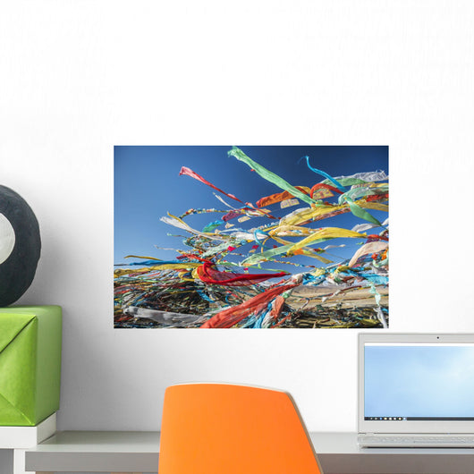 Colourful Tibetan Prayer Flags Wall Decal 2
