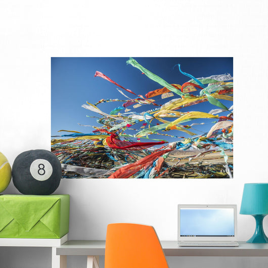 Colourful Tibetan Prayer Flags Wall Decal 2