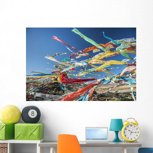 Colourful Tibetan Prayer Flags Wall Decal 2