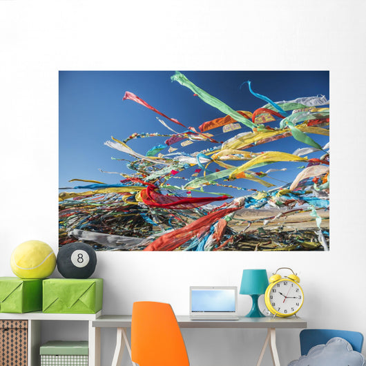 Colourful Tibetan Prayer Flags Wall Decal 2
