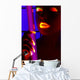 Frau im Schwarzlicht, Woman in blacklight Wall Mural