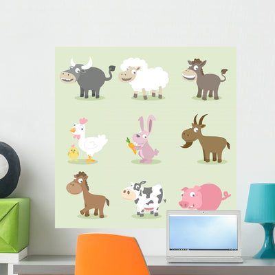 Farm Animals Collections shown on a wall
