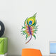 Vector Colorful Peacock Feather Tattoo Wall Decal