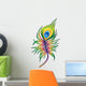 Vector Colorful Peacock Feather Tattoo Wall Decal