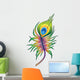 Vector Colorful Peacock Feather Tattoo Wall Decal