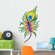 Vector Colorful Peacock Feather Tattoo Wall Decal