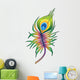 Vector Colorful Peacock Feather Tattoo Wall Decal