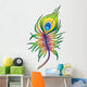 Vector Colorful Peacock Feather Tattoo Wall Decal