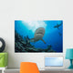 Gray reef sharks and divers Wall Mural