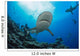 Gray reef sharks and divers Wall Mural