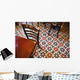 Decorative black and white pattern on the flooring of a restaurant Wall Mural