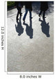 Pedestrians and their shadows on a walkway Wall Mural